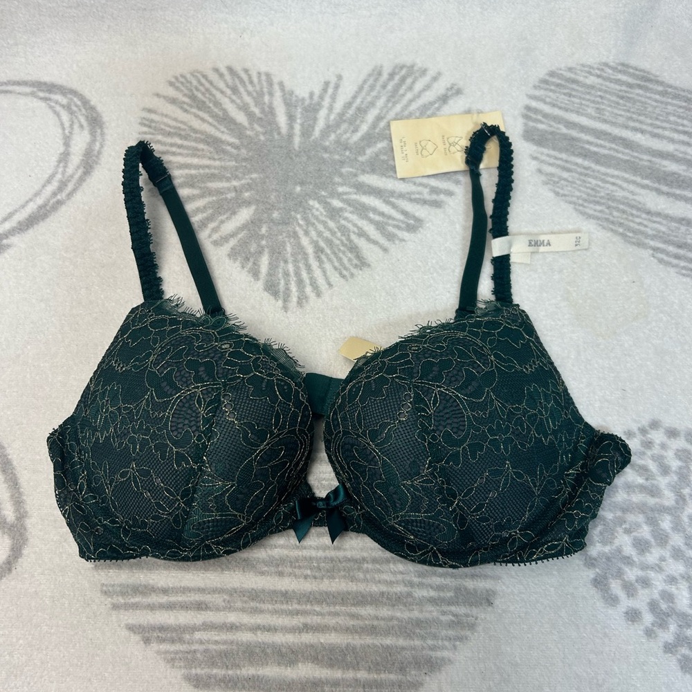 Aerie •Size 32C• Limited Edition Green Gold Underwire with bow feature